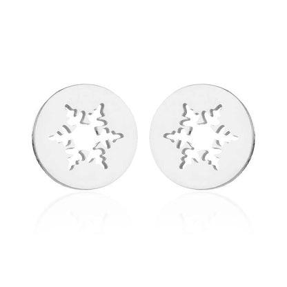 Triangle and Circle Stainless Steel Stud Earrings - Modern and Minimalist Geometric Jewelry