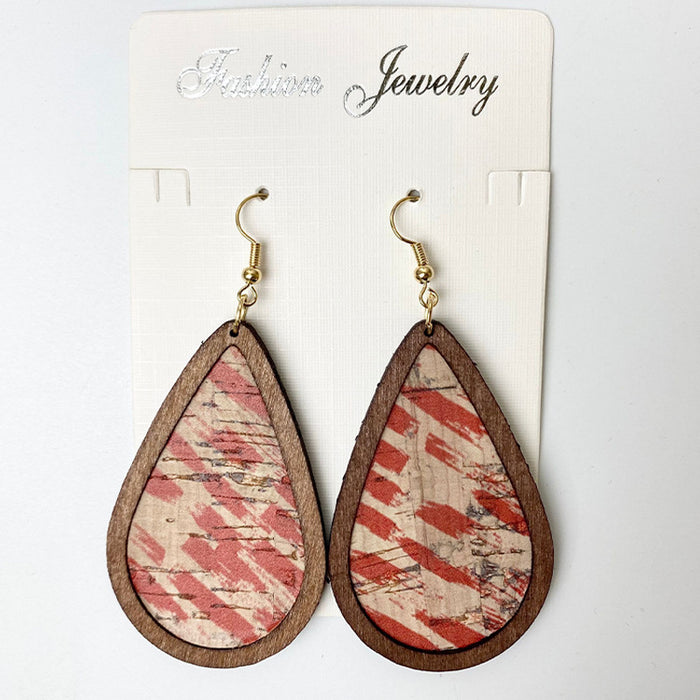 Flower wooden earrings