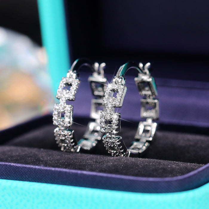 Zirconia Hoop Earrings