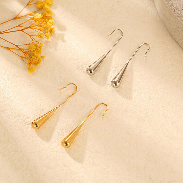 French teardrop stainless steel earrings for women titanium steel simple irregular earrings