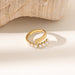 Wholesale non-fading stainless steel titanium steel gemstone diamond open rings - wallojewerly 
