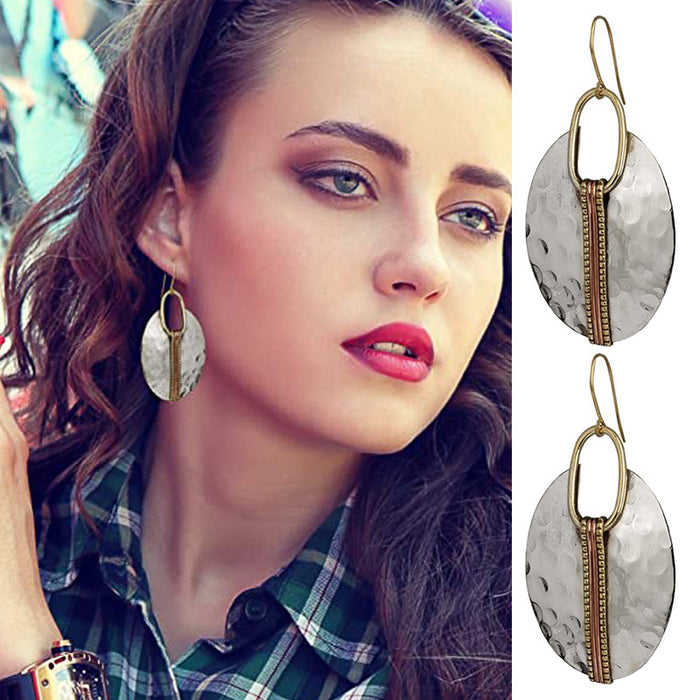 Silver plated two tone earrings cocktail accessories