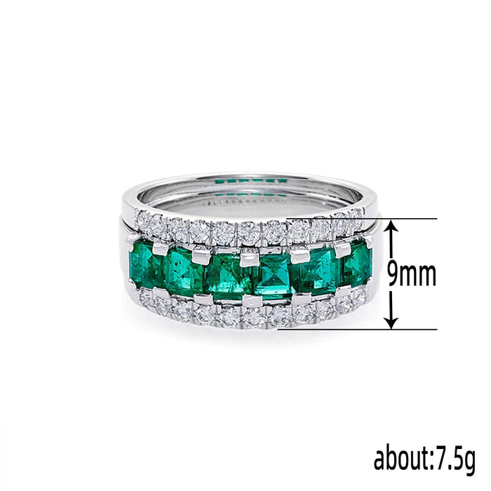 Half circle diamond ring for women hip-hop style all-match ring