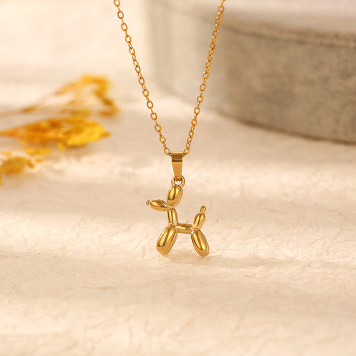 Puppy pendant clavicle chain, Korean style titanium steel necklace