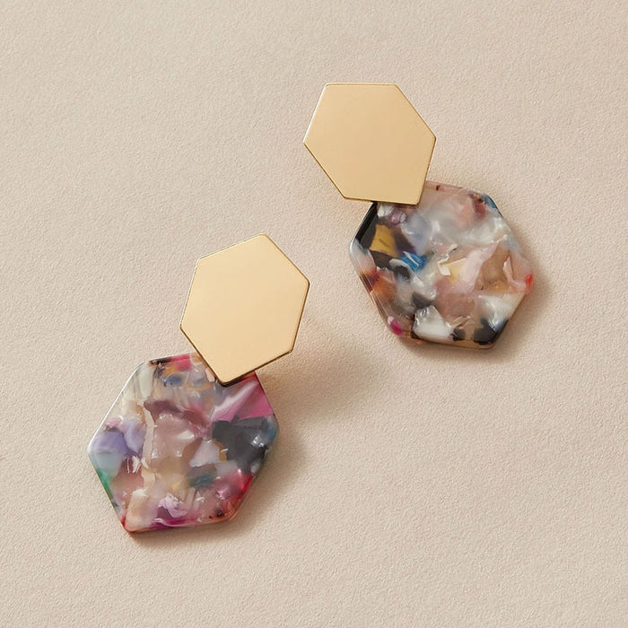 Colorful Acrylic Acetate Geometric Stud Earrings