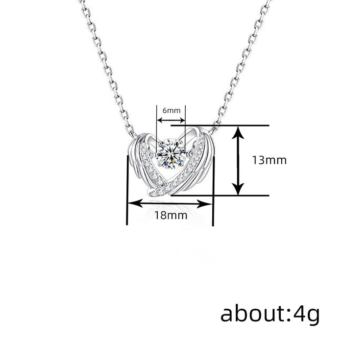 Feather Heart Hollow Necklace