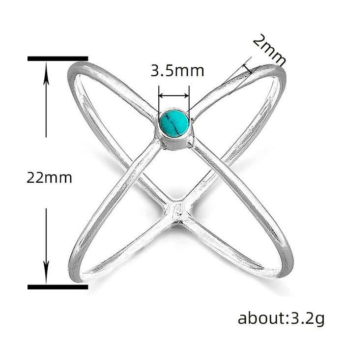 Anillo geométrico con cruz circular