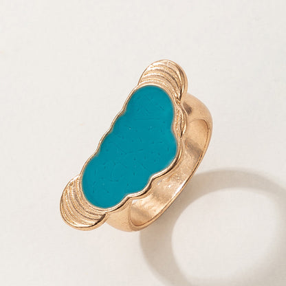 Cartoon geometric blue oil drop cloud creative ring