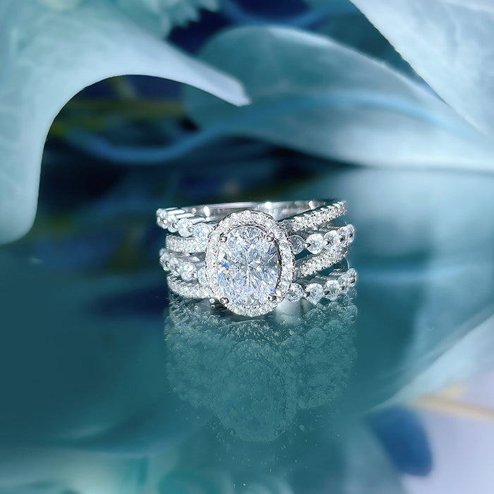 Light luxury oval ring for women niche high-end ring