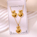 Wholesale 304 stainless steel hydraulic gold-plated earrings and necklace sets - wallojewerly 
