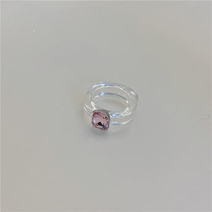 Colored Resin Resin Gemstone Ring - wallojewerly 