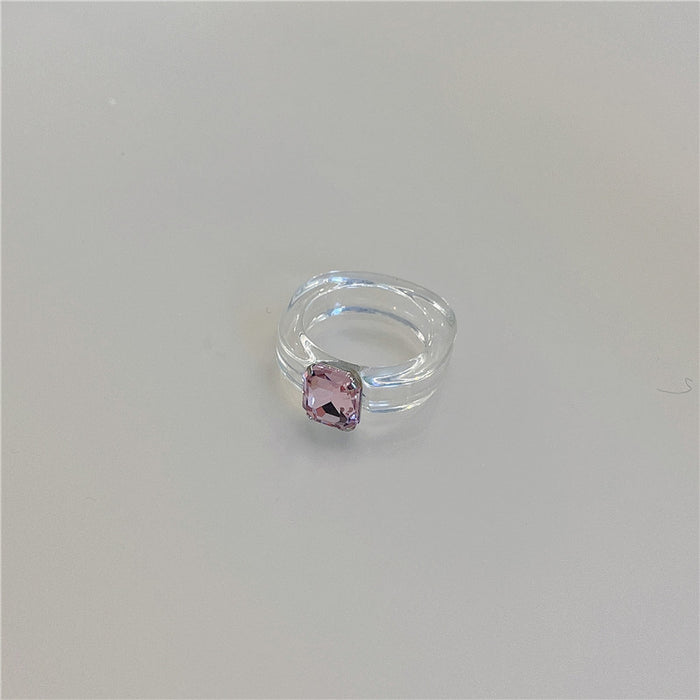 Colored Resin Resin Gemstone Ring - wallojewerly 