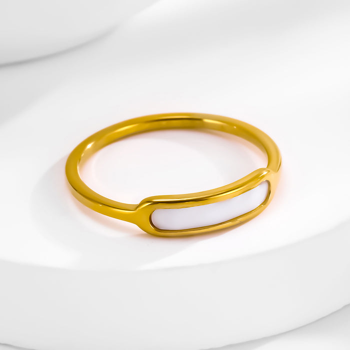 Wholesale colorfast gold stainless steel titanium steel shell rings - wallojewerly 