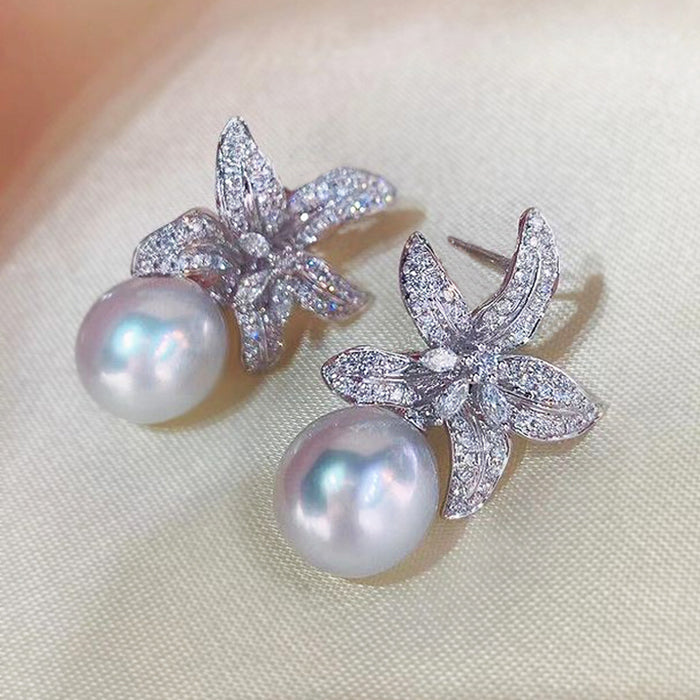 Cute starfish zircon earrings