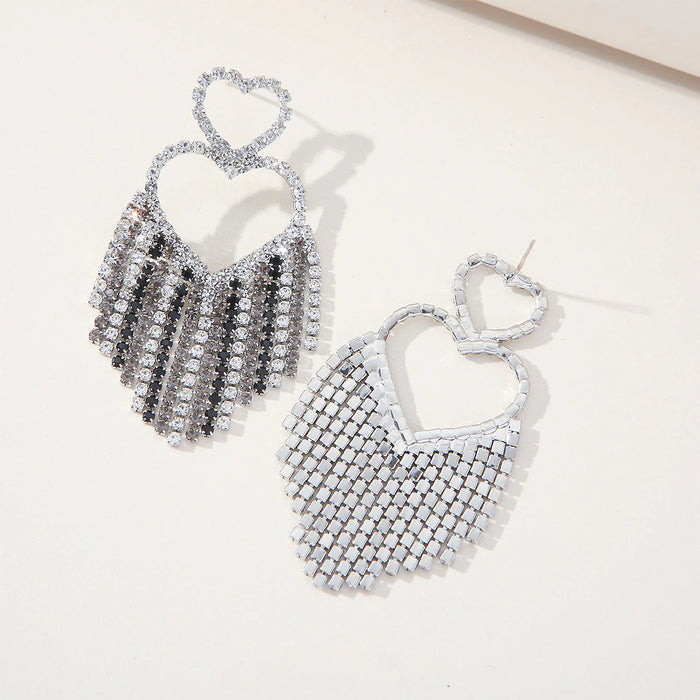 Vintage Tassel Earrings - Exquisite Rhinestone Jewelry for Brides