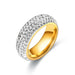 Stainless Steel Arc Clay Full Diamond Rings - wallojewerly 