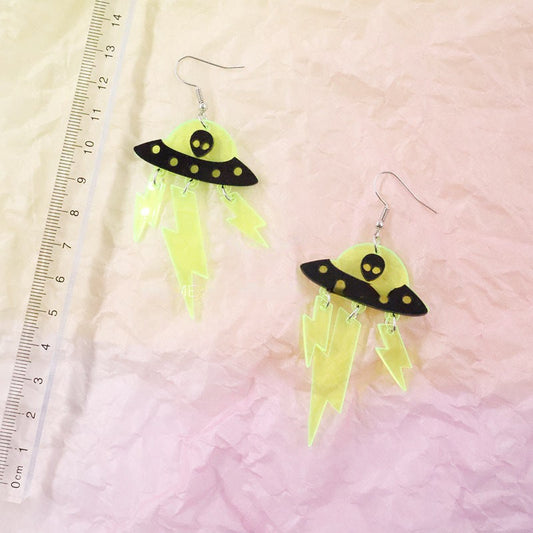 Acrylic Acrylic Halloween Funny Alien Fluorescent Earrings