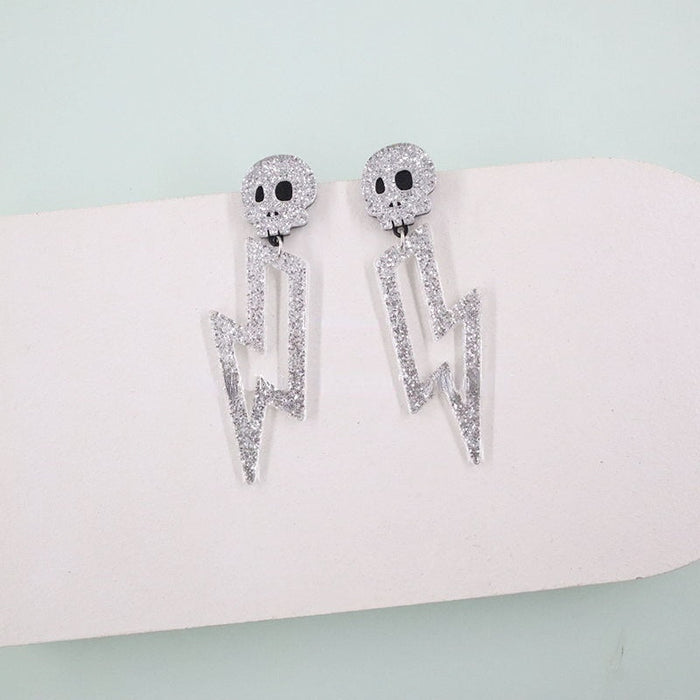 Acrylic Halloween Lightning Earrings - wallojewerly 