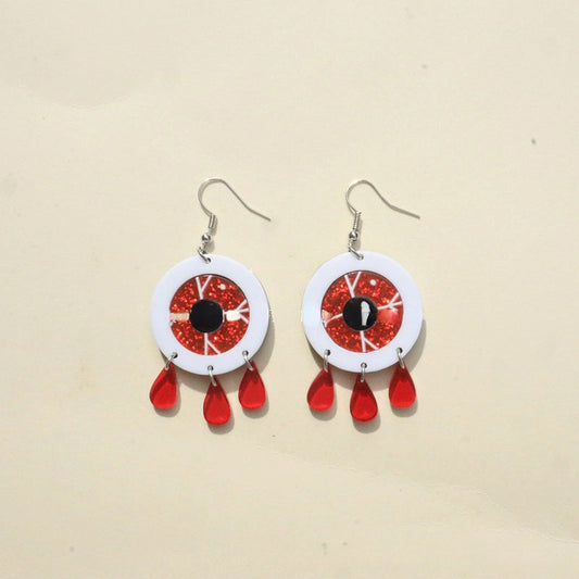 Acrylic Halloween Scary Eye Earrings