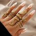 Vintage Serpentine Four-Piece Alloy Ring - wallojewerly 