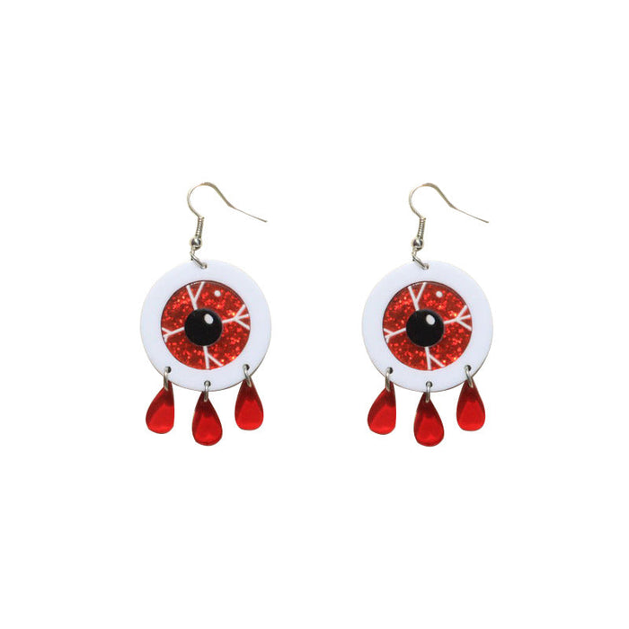 Acrylic Halloween Scary Eye Earrings - wallojewerly 