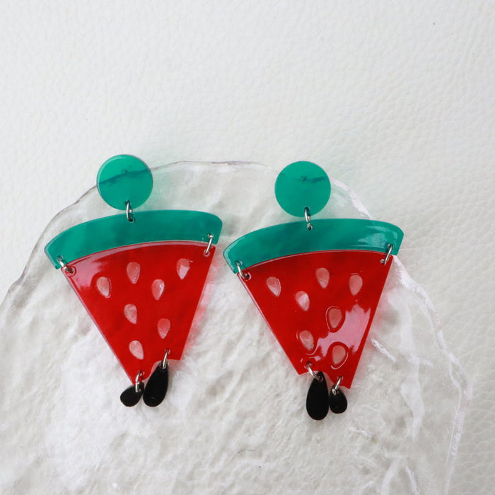 Acrylic Acrylic Watermelon Earrings - wallojewerly 