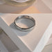 Inlaid ice silk foil couple titanium steel ring - wallojewerly 