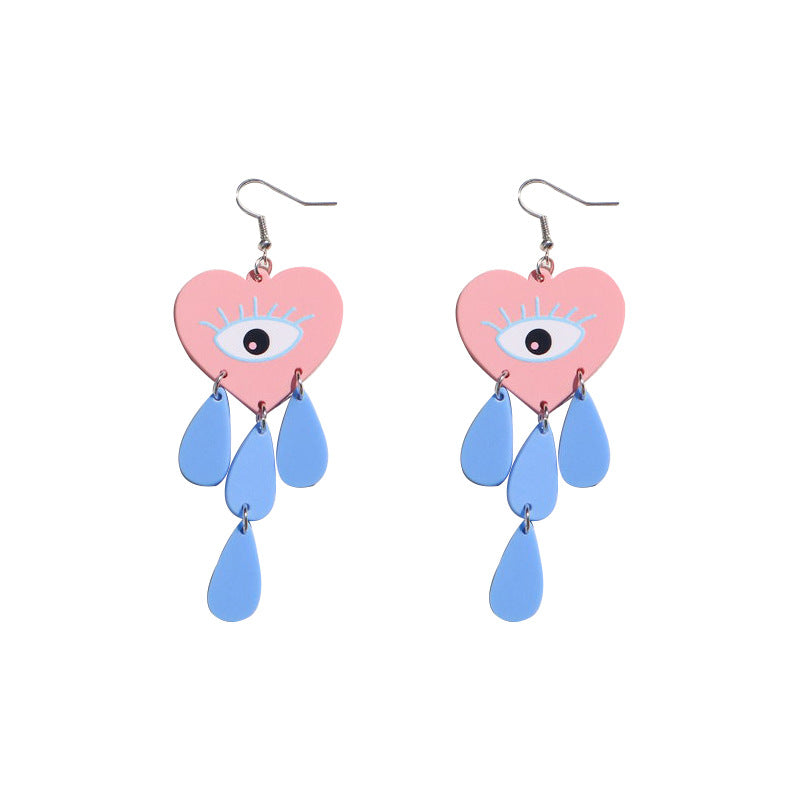 Acrylic Acrylic Devil Eye Earrings - wallojewerly 