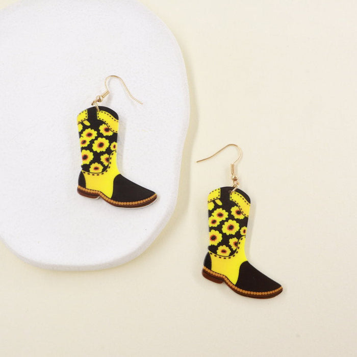 Acrylic Acrylic Bull Head Boot Earrings - wallojewerly 