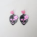 Acrylic Acrylic Pink Skull Earrings - wallojewerly 