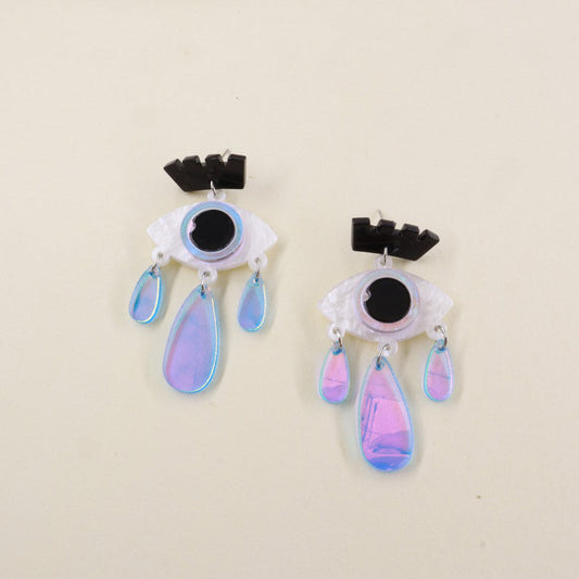 Acrylic Acrylic Laser Color Halloween Eye Earrings