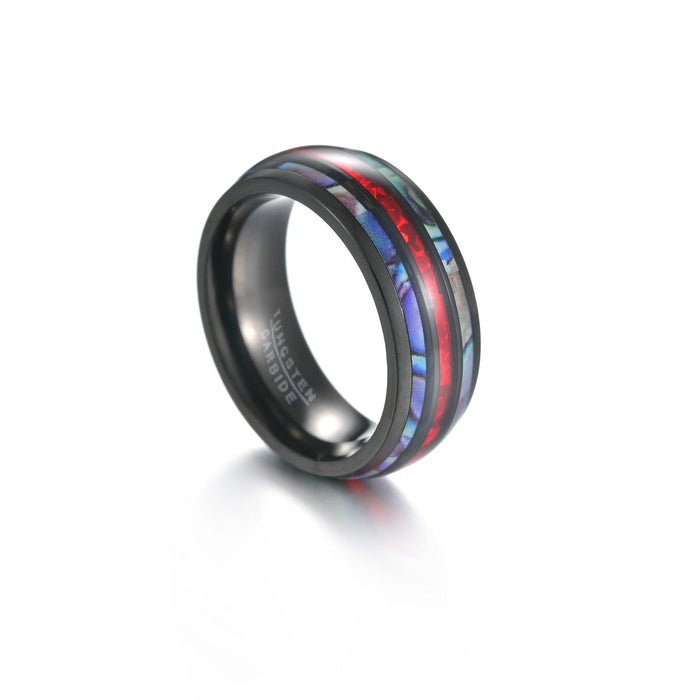 Black Shell Tungsten Ring - wallojewerly 