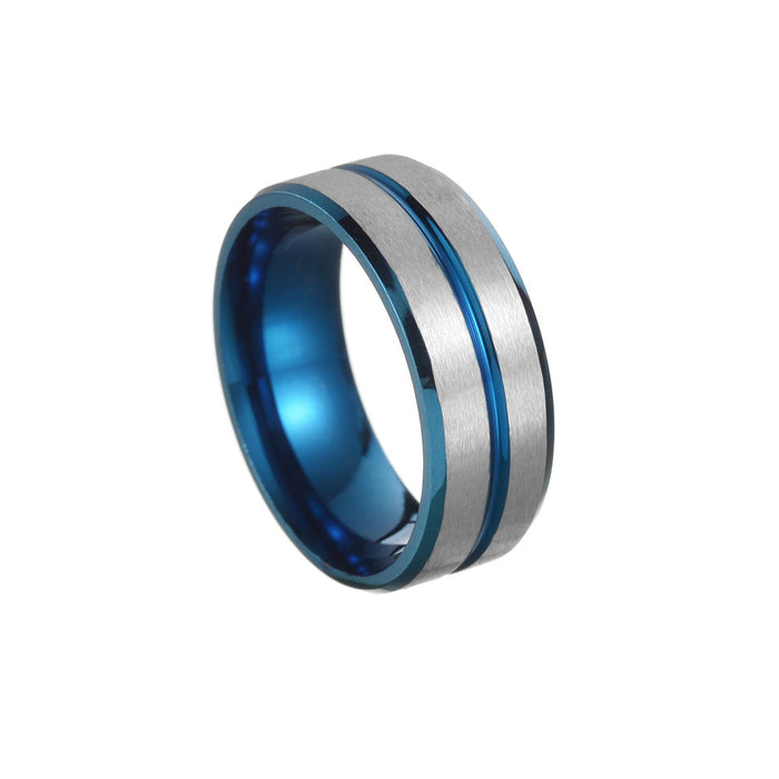 Men's Plated Two-Tone Stainless Steel Ring - wallojewerly 