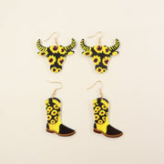 Acrylic Acrylic Bull Head Boot Earrings - wallojewerly 