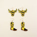 Acrylic Acrylic Bull Head Boot Earrings - wallojewerly 