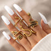 Vintage Serpentine Four-Piece Alloy Ring - wallojewerly 