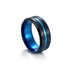 Men's Plated Two-Tone Stainless Steel Ring - wallojewerly 