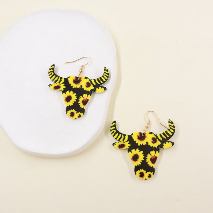 Acrylic Acrylic Bull Head Boot Earrings - wallojewerly 