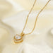 Stainless Steel Gold Plated Heart Necklace - wallojewerly 