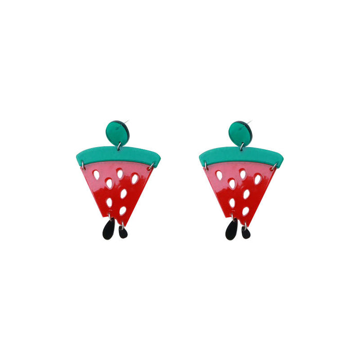 Acrylic Acrylic Watermelon Earrings - wallojewerly 