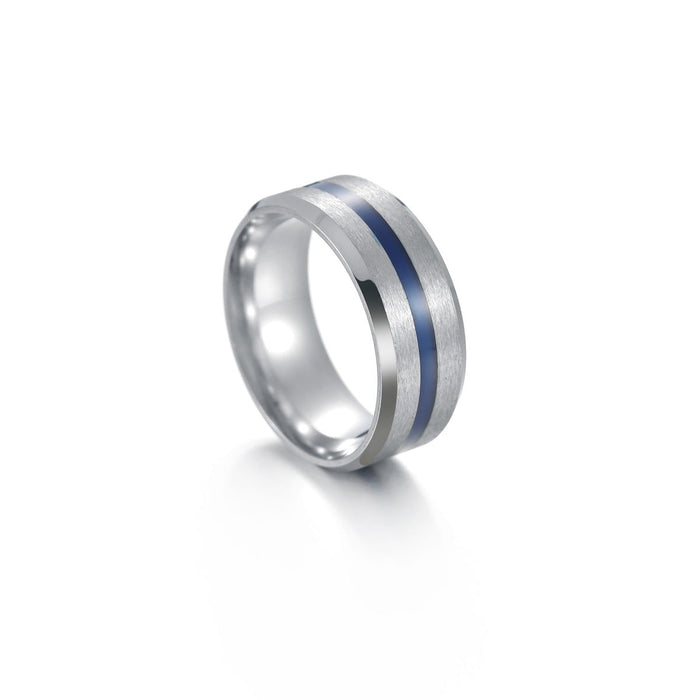 Men's Plated Two-Tone Stainless Steel Ring - wallojewerly 