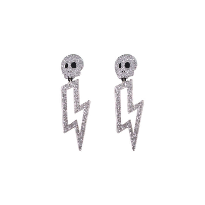 Acrylic Halloween Lightning Earrings - wallojewerly 